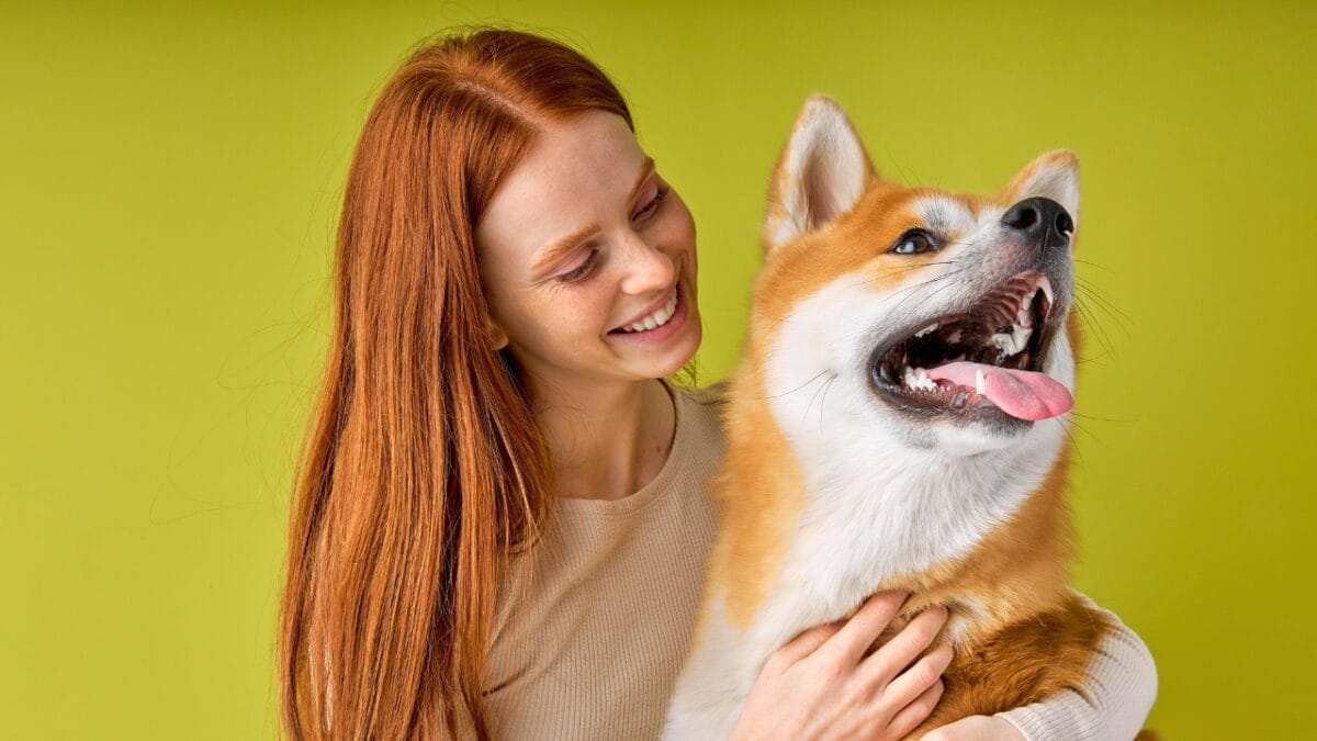 10 Adorable Working Dog Breeds and the Jobs They Excel In - woman with akita inu ss2249031711